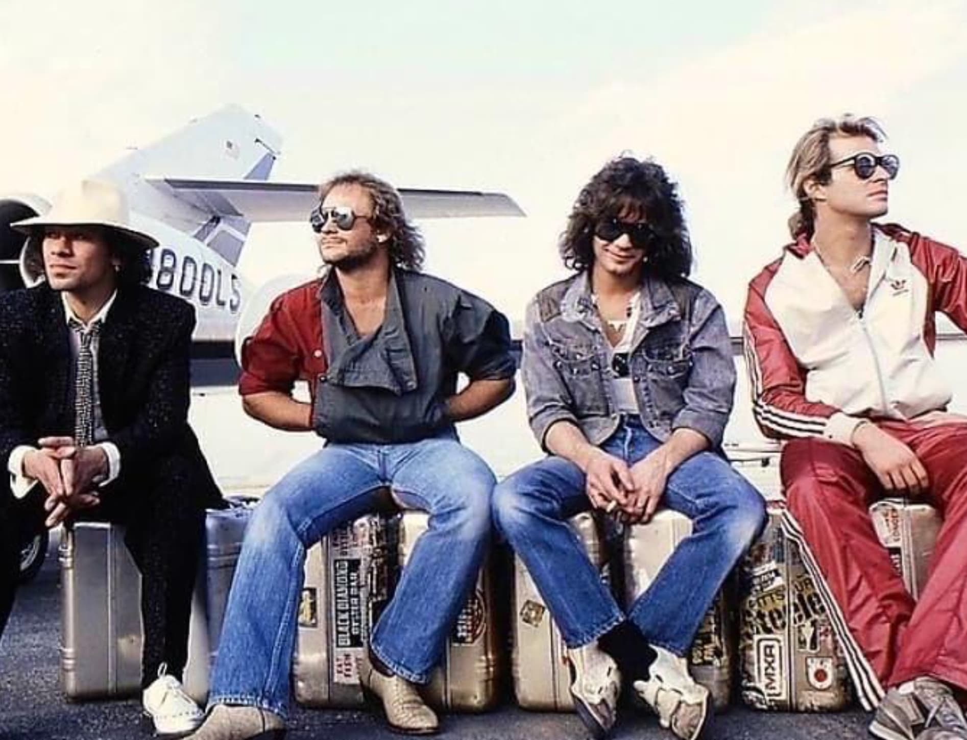 “Van Halen touring for their album, 1984.” 